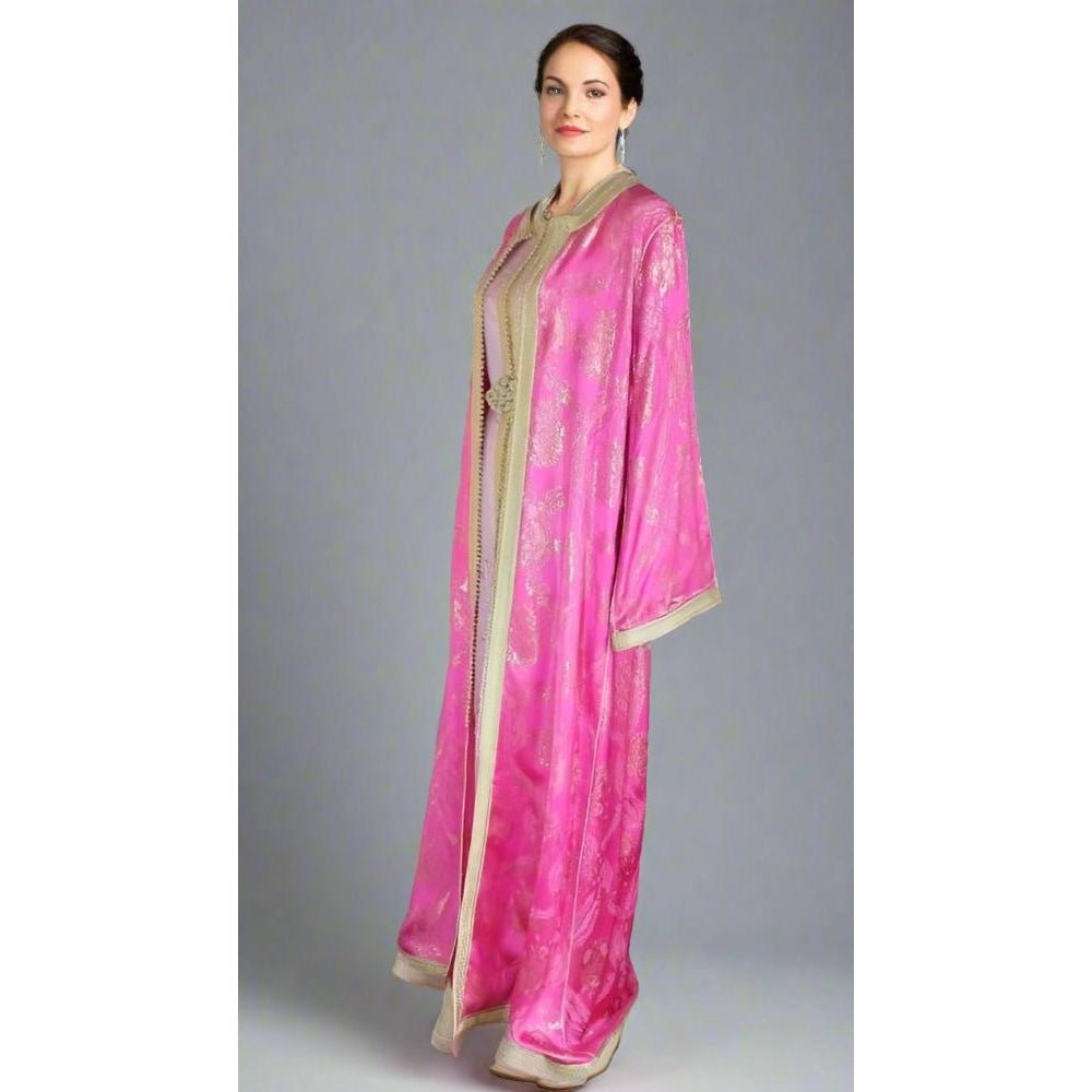 Luxury Traditional Pink Moroccan wedding dress Kaftan - Heritage Handmade