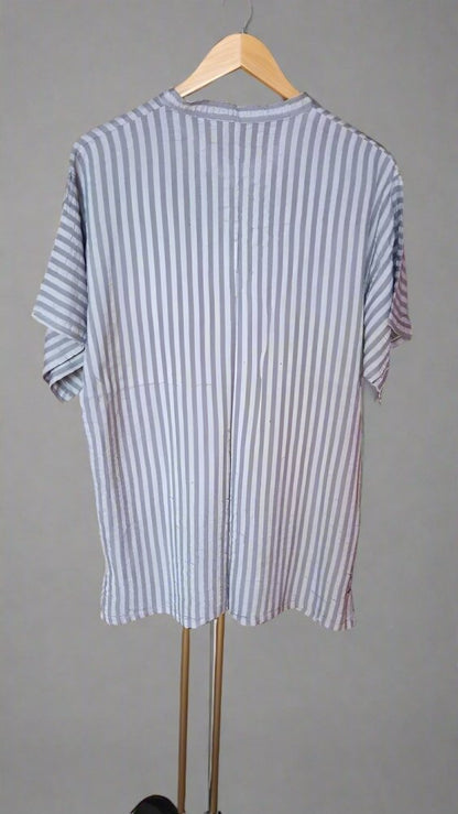 Moroccan linen stripes Summer shirt for men - Heritage Handmade