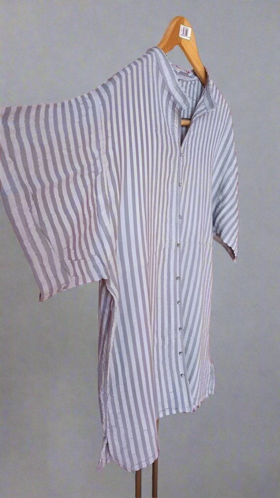 Moroccan linen stripes Summer shirt for men - Heritage Handmade