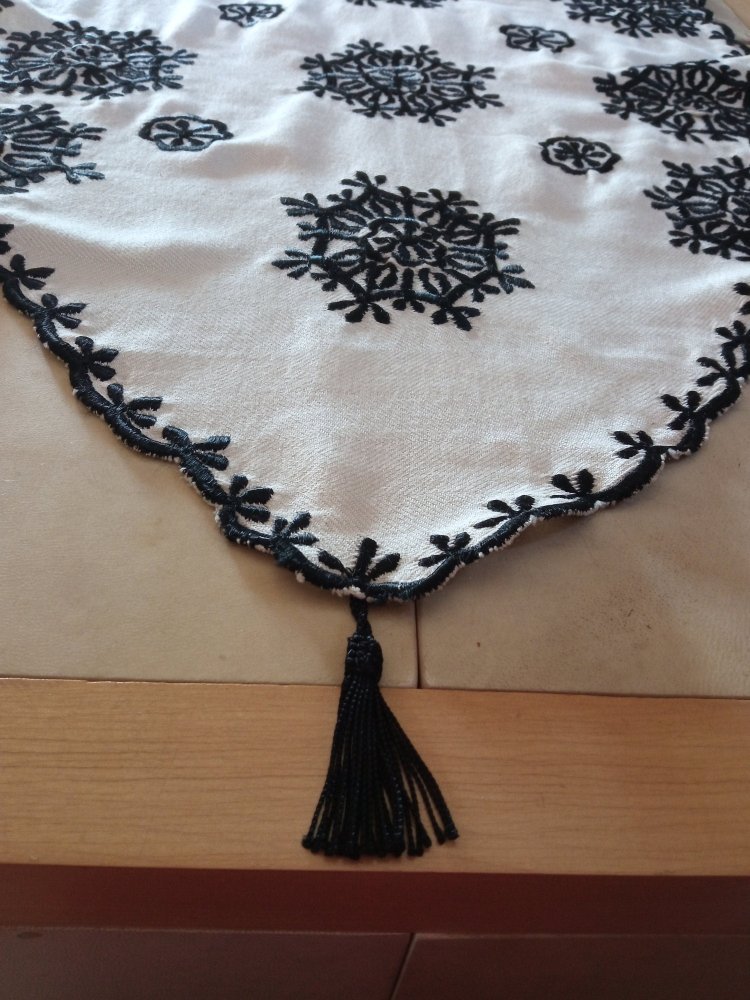 Original Moroccan black Table Runner decor - Heritage Handmade