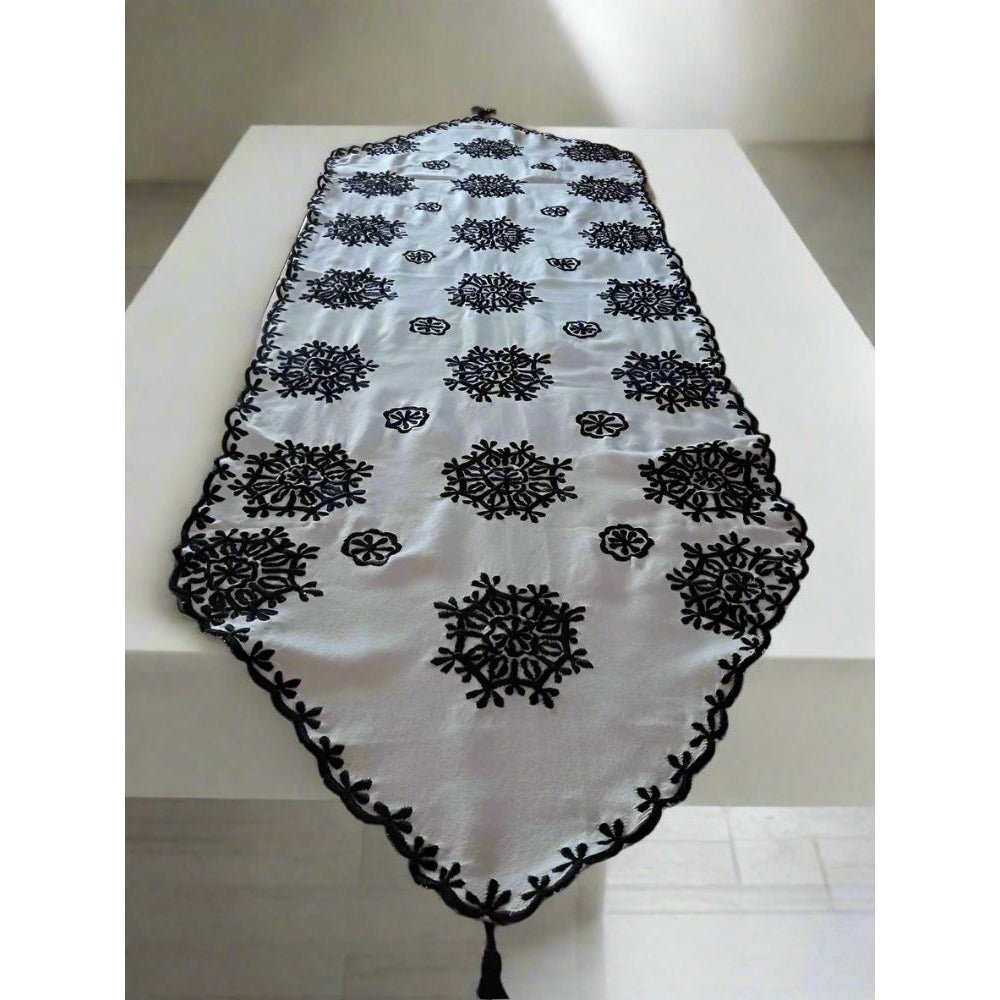 Original Moroccan black Table Runner decor - Heritage Handmade