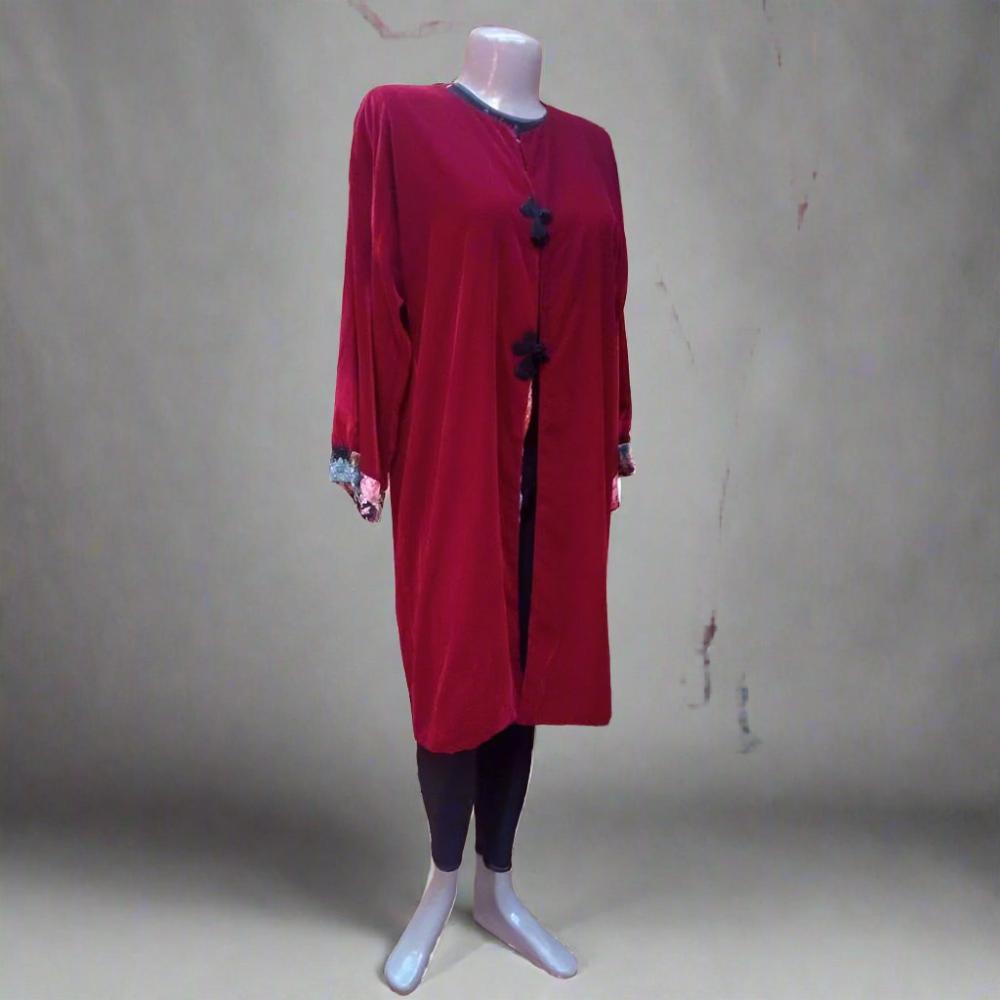 Red velvet Jacket for women - Heritage Handmade