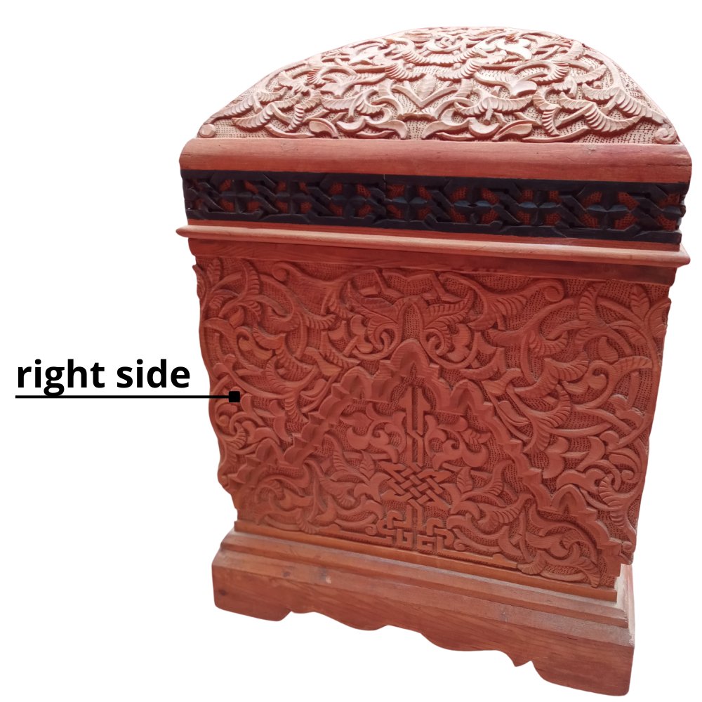 Moroccan Hand Carved Wood Trunk at Heritage Handmade - Heritage Handmade1stdibs