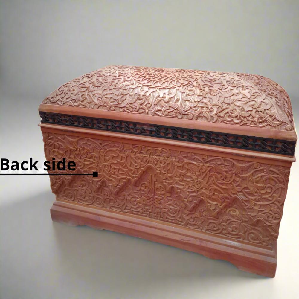 Moroccan Hand Carved Wood Trunk at Heritage Handmade - Heritage Handmade1stdibs