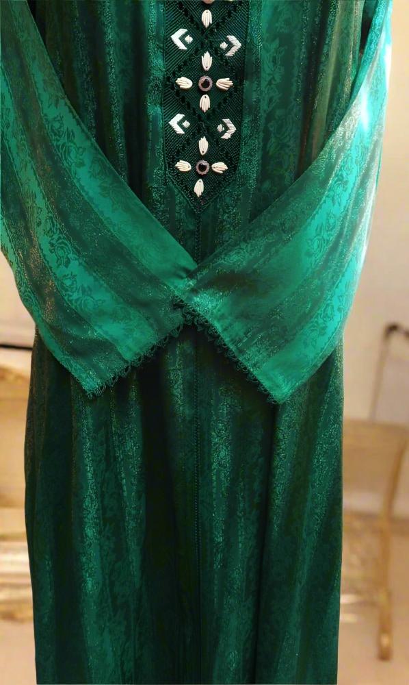 Royal Green Moroccan wedding Kaftan dress - Nikkah dress - Heritage Handmade