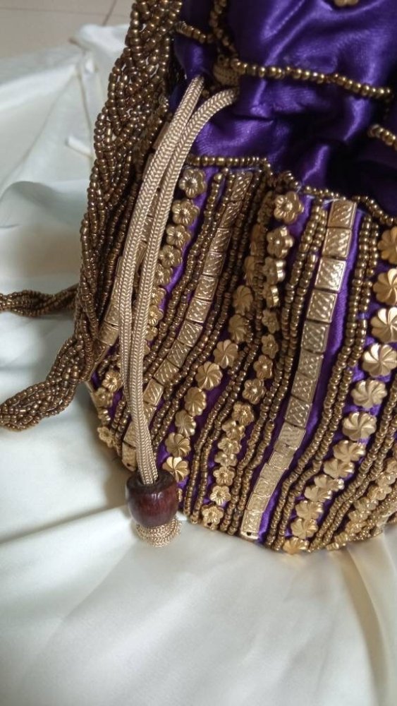 Set of 2 Beaded Drawstring bags - Heritage Handmade