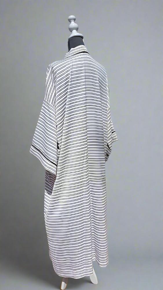 Stripe linen cotton Kimonos kaftan - Heritage Handmade