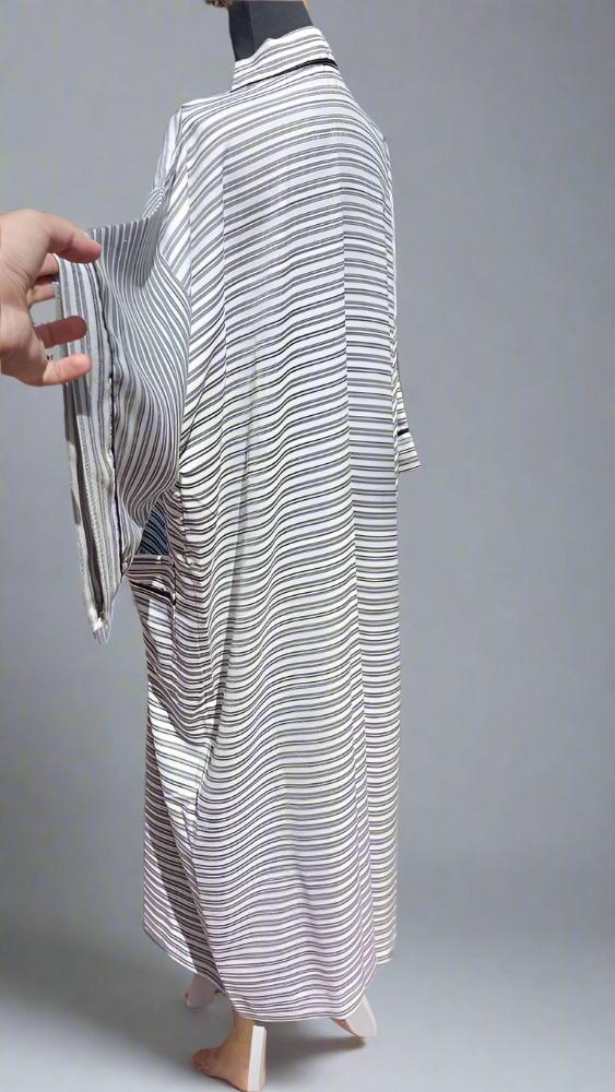 Stripe linen cotton Kimonos kaftan - Heritage Handmade