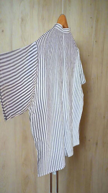 Stripe Linen short sleeve shirt for men for sale - Heritage Handmade