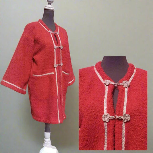 Winter wool coat for women with 2 pockets - Heritage Handmade