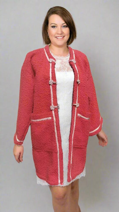 Winter wool coat for women with 2 pockets - Heritage Handmade